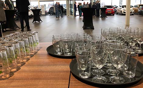 Verhuur van glaswerk zoals wijnglazen, bierglazen, champagneglazen mogelijk bij Mercurius Catering