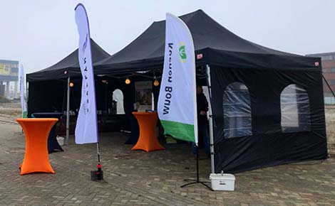 Makkelijk en snel opzetbare tenten; de Easy Up Tent. Te huur bij Mercurius Catering