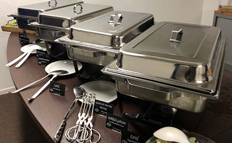Verhuur van chafing dish. warmhoudsystemen en warmhouden. Mercurius Catering